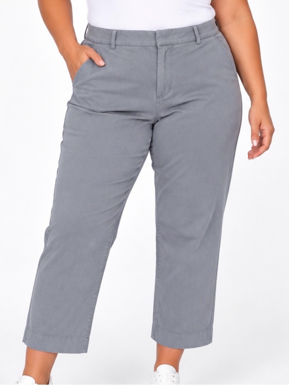 Crown & Ivy the Cary cropped chino dress pants stretch SZ 16 pockets